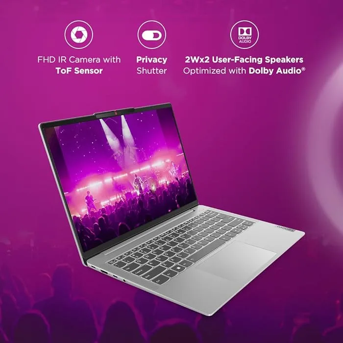 Lenovo IdeaPad Slim 5 13th Gen Intel Core i5 13420H 14"(35.5cm) WUXGA IPS Laptop (16GB/512GB SSD/Win 11/MSO 21/Backlit KB/FHD Camera//Cloud Grey/1.46Kg) - Image 3