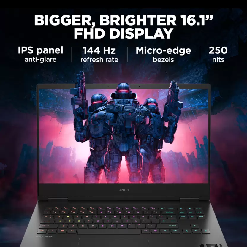 HP OMEN Gaming 16-Wf0xxx Laptop, 13th Gen Intel®️ Core™️ i5-13420HX 40.9 cm (16.1inch) FHD Quad HD (QHD) or 1440p Micro-Edge, Anti-Glare(16GB, 512 GB SSD)/ NVIDIA®️ GeForce RTX™️ 4060/ B&O,Win 11, 16-wd0770TX - Image 3