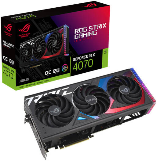 ASUS ROG Strix GeForce RTX 4070 SUPER OC Graphics Card, 12GB GDDR6X 192-bit Memory, 2640 MHz Boost Clock, 21 Gbps Memory Speed, 7168 CUDA, PCI E 4.0, HDMI 2.1 / DP 1.4a | 90YV0KD0-M0NA00