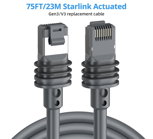 Starlink gen 3 Cable,75ft/23m Replacement Cable for starlink V3,Standard Actuated Star Link Cord Accessories,SL ethernet Cable -Gray - Image 6