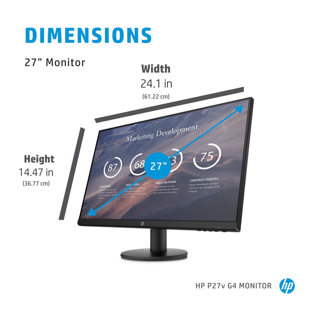 HP P27V G4 27 Inch IPS FHD Monitor - Image 4